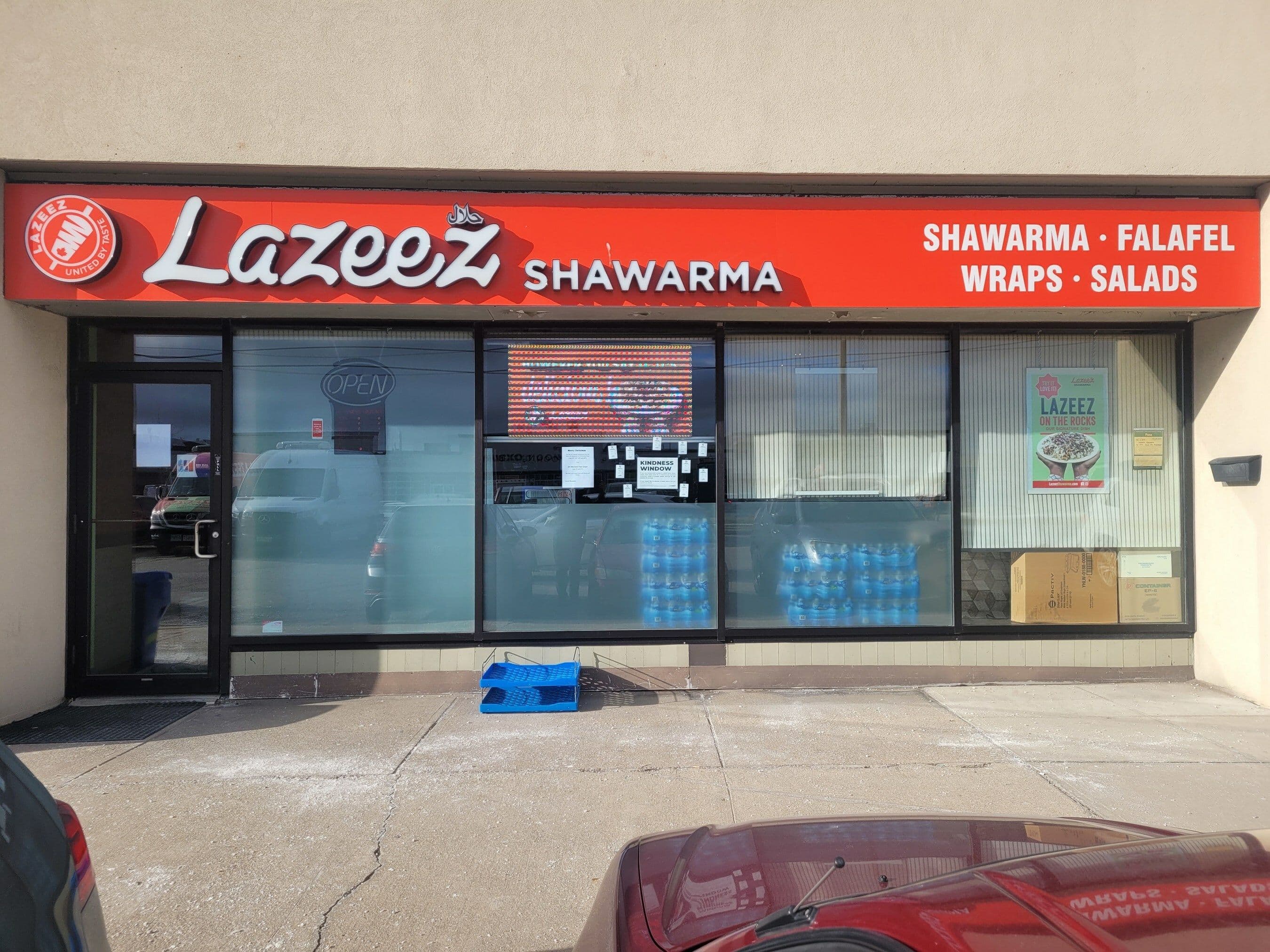 Lazeez Shawarma Storefront at Dixie & Amico in Mississauga